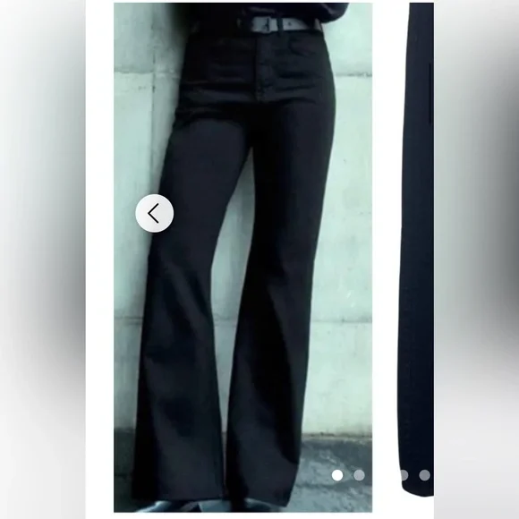 COS Black Flare Pants Women’s Size 25 Tailored Wide Leg High Waist Minimalist - Picture 1 of 16